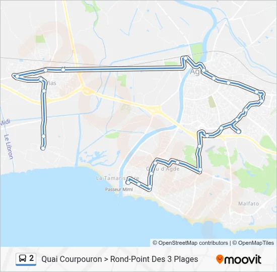 2 Bus Line Map