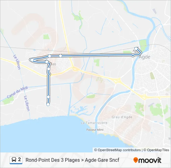 2 Bus Line Map