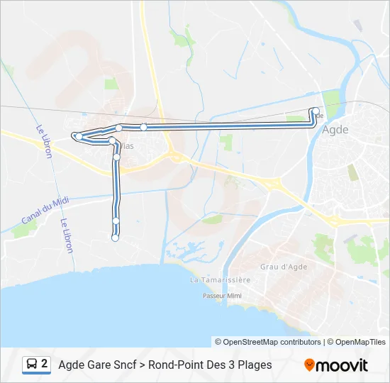 2 Bus Line Map