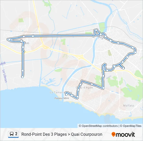 2 Bus Line Map