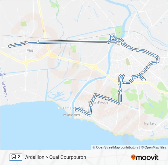 2 Bus Line Map