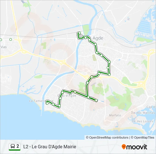 2 Bus Line Map