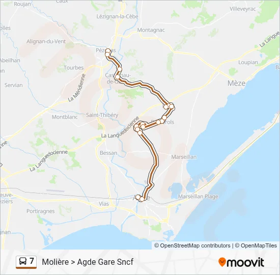 7 Bus Line Map