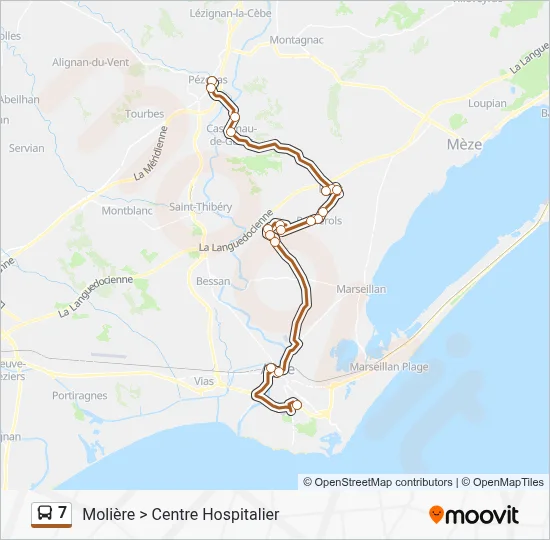 7 Bus Line Map