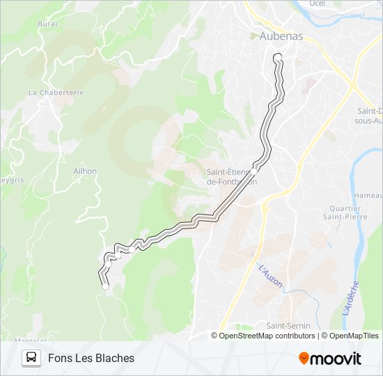 Plan de la ligne 25 de bus