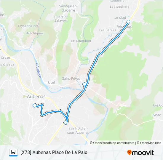 X Bus Line Map