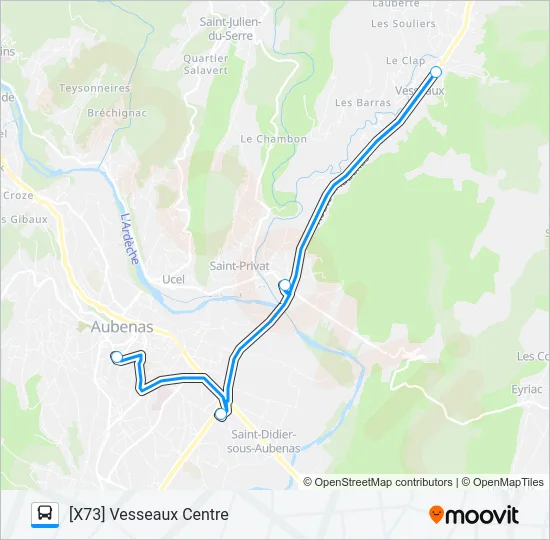 X Bus Line Map