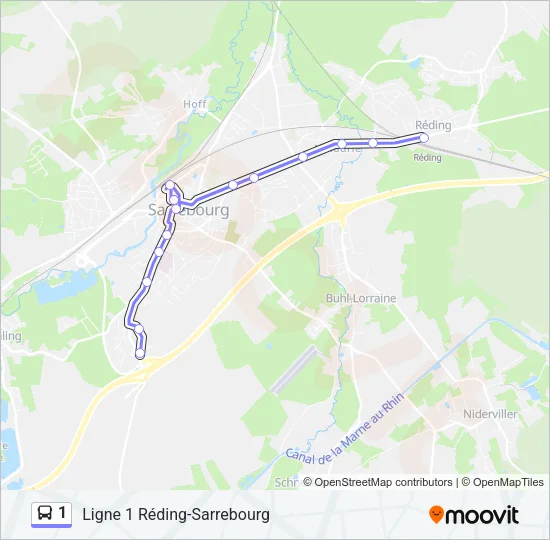 1 Bus Line Map