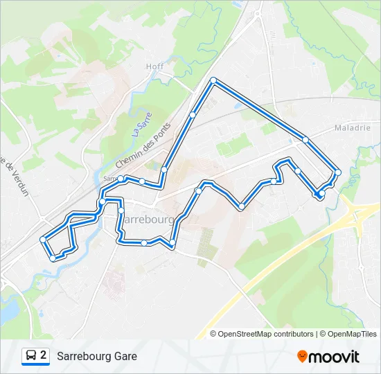 2 Bus Line Map