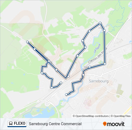 Plan de la ligne FLEXO de bus