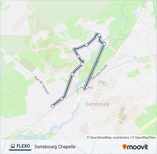 Plan de la ligne FLEXO de bus