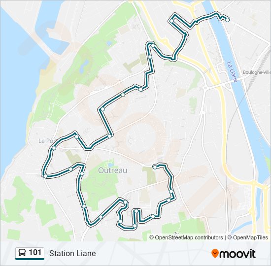 Mapa de 101 de autobús