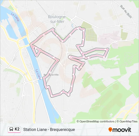 K2 Bus Line Map
