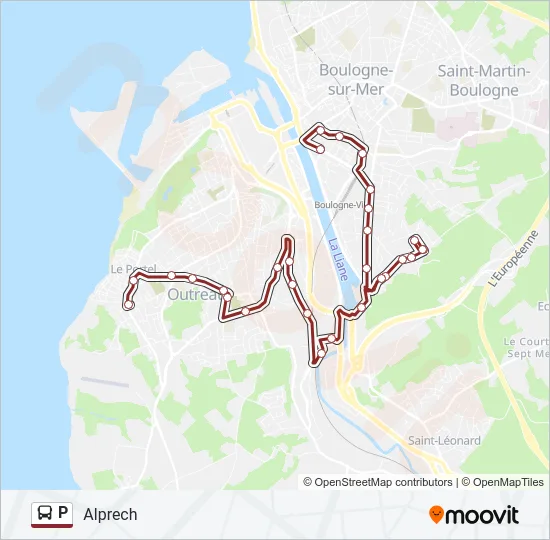 P Bus Line Map