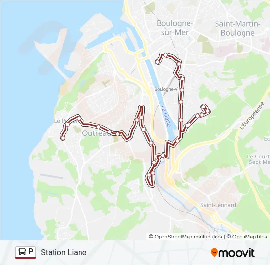 P Bus Line Map