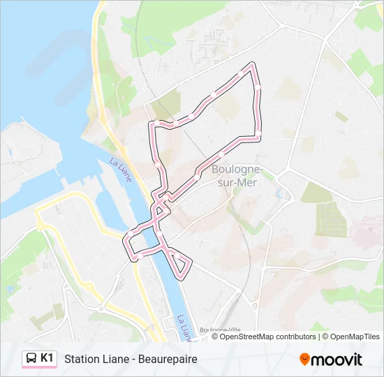 K1 Bus Line Map