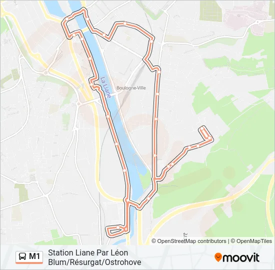 M1 Bus Line Map