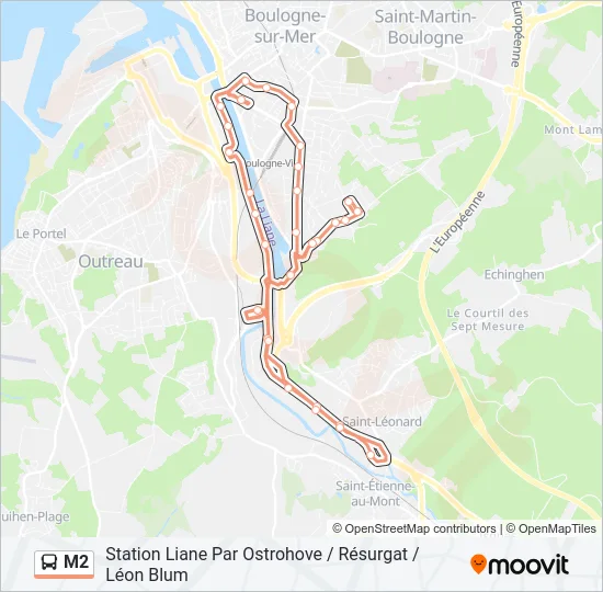M2 Bus Line Map