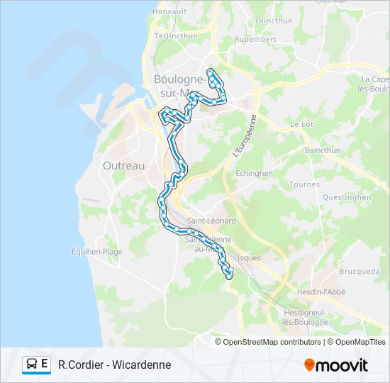 Mapa de E de autobús