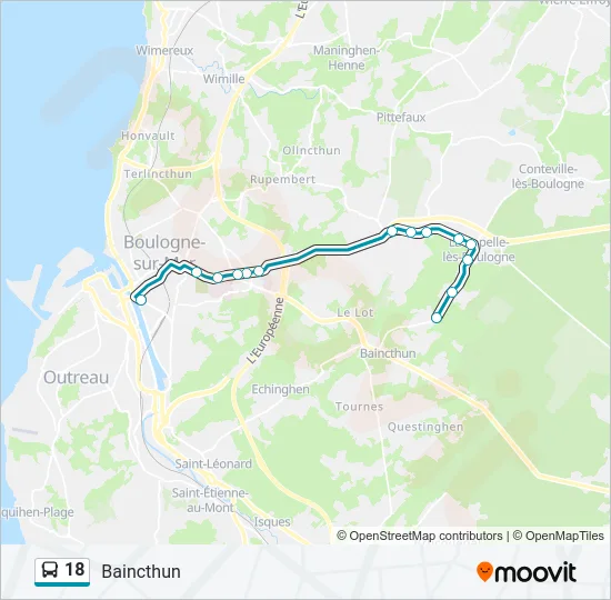 18 Bus Line Map