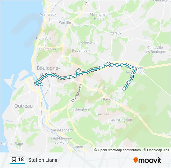 18 Bus Line Map