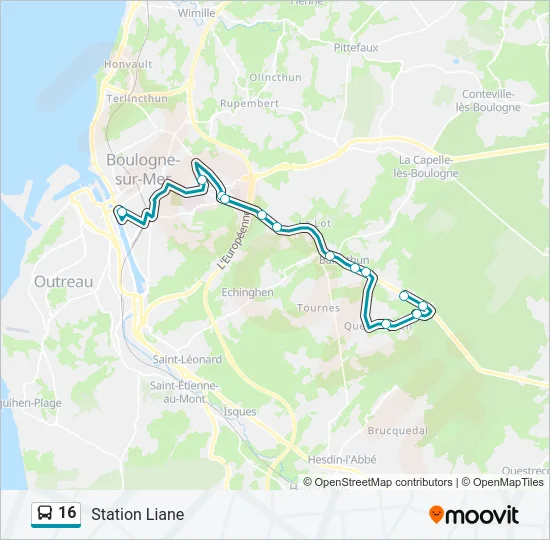 16 Bus Line Map
