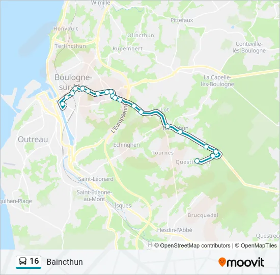16 Bus Line Map