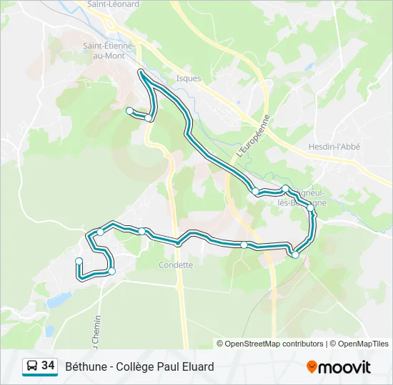 34 Bus Line Map