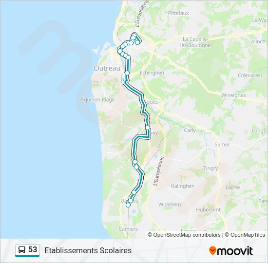 53 Bus Line Map