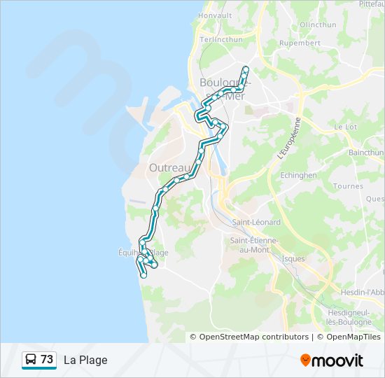 Plan de la ligne 73 de bus