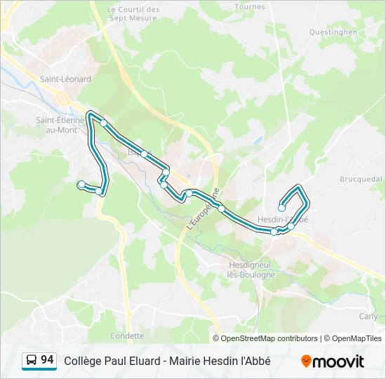 94 Bus Line Map