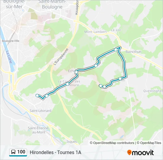 100 Bus Line Map