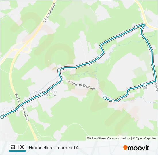 100 Bus Line Map