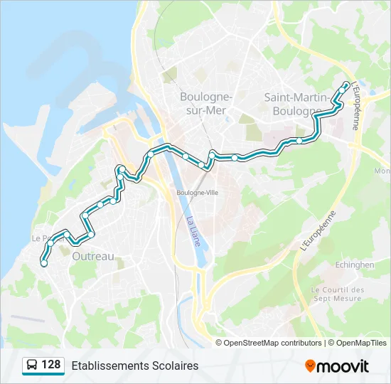 128 Bus Line Map