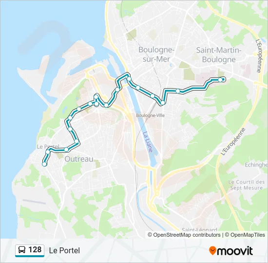 128 Bus Line Map