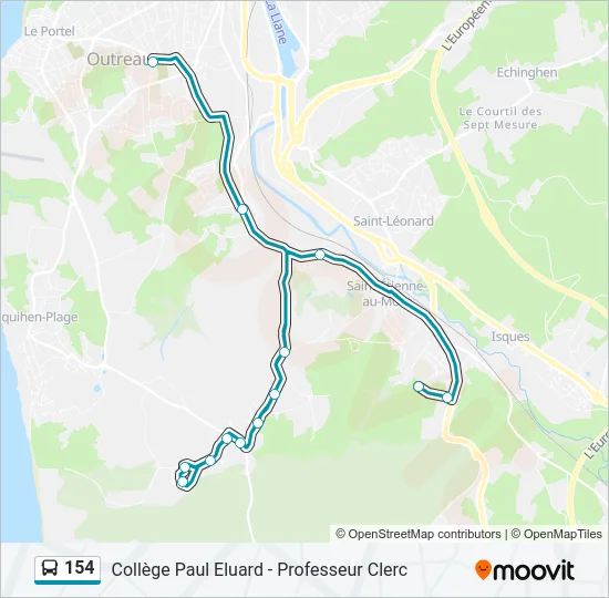 154 Bus Line Map