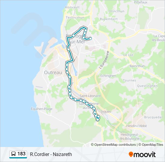 183 bus Line Map