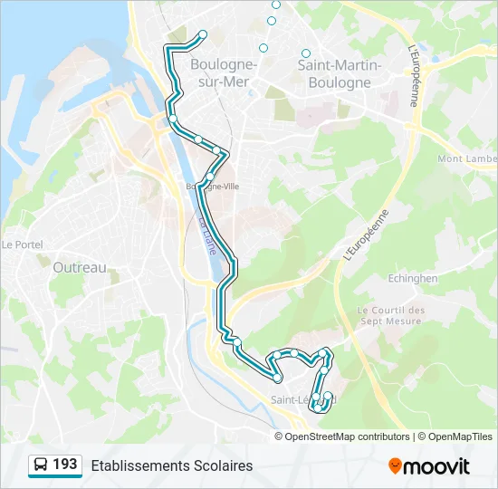 193 Bus Line Map