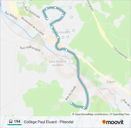 194 Bus Line Map