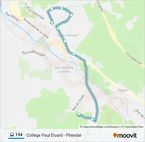 194 Bus Line Map