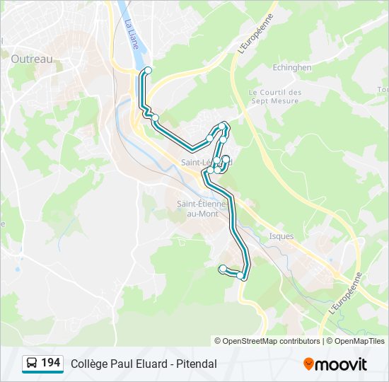 194 bus Line Map