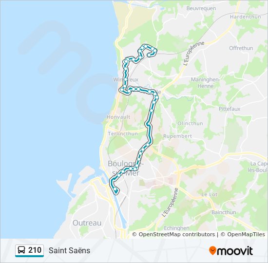 Plan de la ligne 210 de bus