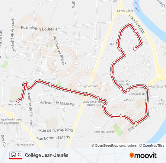 Mapa de C de autobús