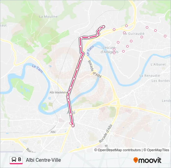 B Bus Line Map