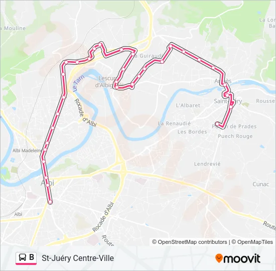 B Bus Line Map
