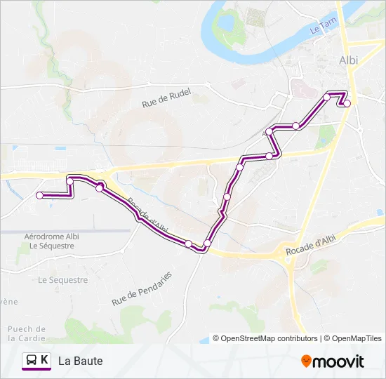 K Bus Line Map