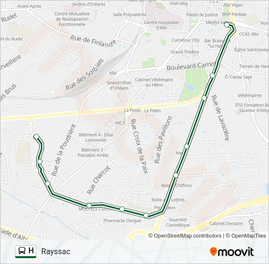 H Bus Line Map