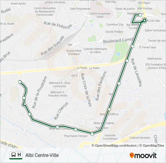 H Bus Line Map