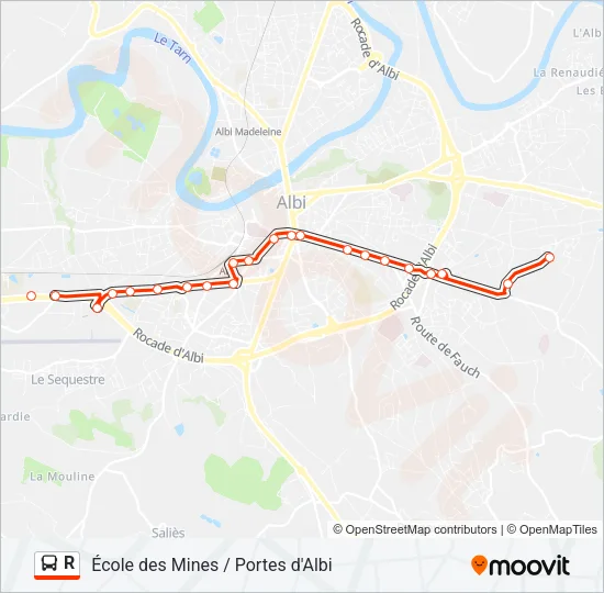 R Bus Line Map