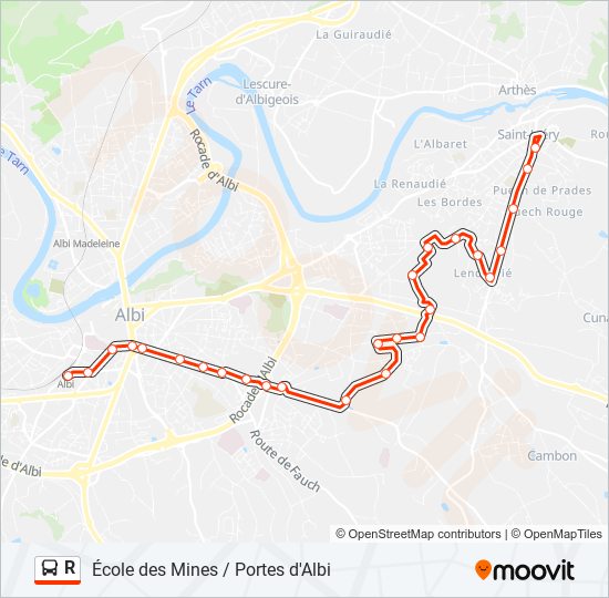 Mapa de R de autobús